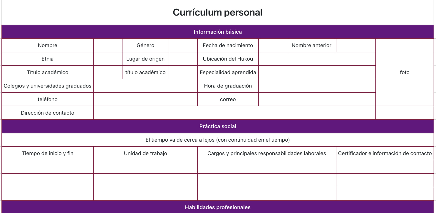 Currículum clásico morado